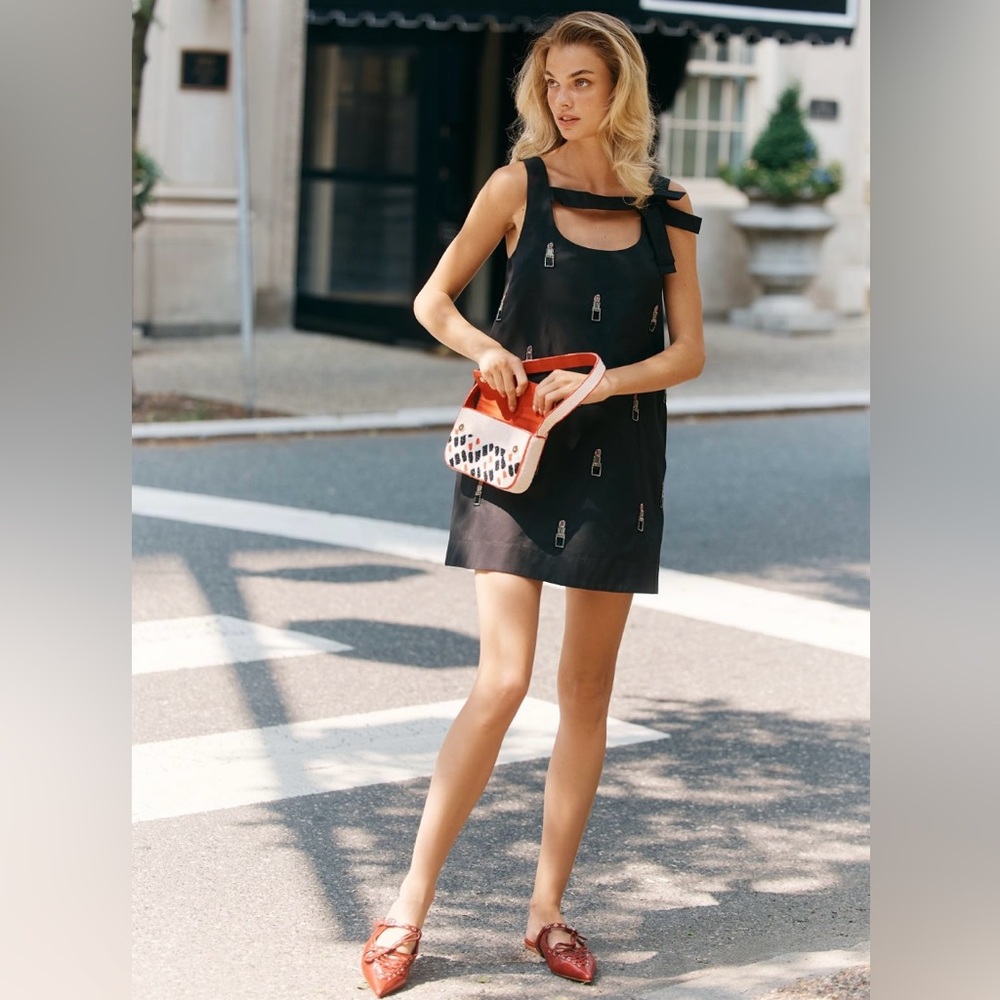 ANTHROPOLOGIE Maeve Bow Shift Mini Dress